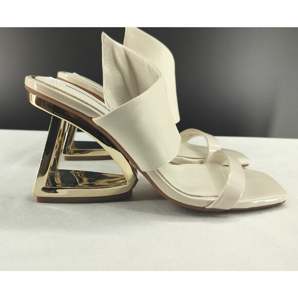 Gianni Bini, Sandal the Paityn Leather Architectural Detail Wedge Pearl - Picture 1 of 16